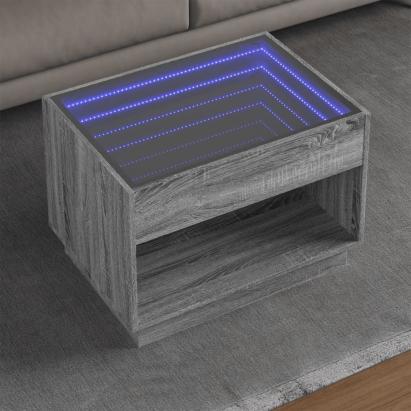 Măsuță de cafea cu LED infinity, gri sonoma, 70x50x50 cm GartenMobel Dekor