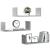 Rafturi perete, 3 buc., gri beton, 58x18x18 cm, lemn prelucrat GartenMobel Dekor