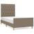 Cadru de pat cu tăblie, gri taupe, 80x200 cm, textil GartenMobel Dekor