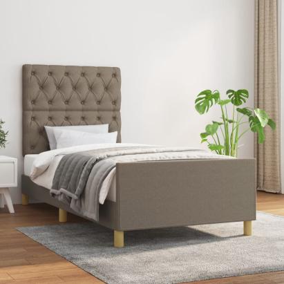 Cadru de pat cu tăblie, gri taupe, 80x200 cm, textil GartenMobel Dekor