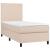 Pat box spring cu saltea, cappuccino, 90x200 cm piele ecologică GartenMobel Dekor