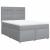 Pat box spring cu saltea, gri deschis, 140x190 cm, textil GartenMobel Dekor