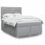 Pat box spring cu saltea, gri deschis, 140x190 cm, textil GartenMobel Dekor