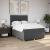 Pat box spring cu saltea, gri închis, 140x190 cm, textil GartenMobel Dekor