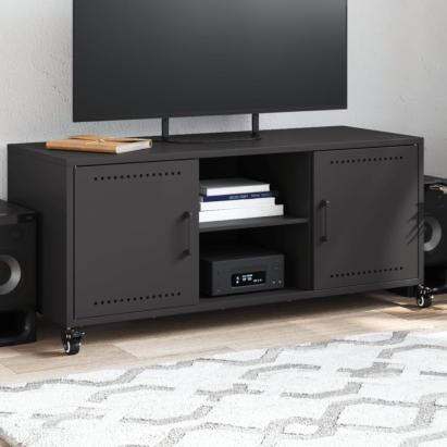 Dulap TV, negru, 100,5x39x43,5 cm, oțel laminat la rece GartenMobel Dekor