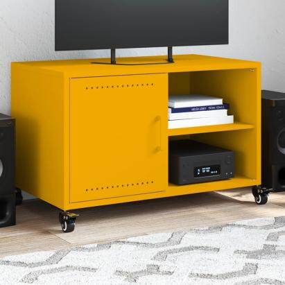 Dulap TV, galben muștar, 68x39x43,5 cm, oțel laminat la rece GartenMobel Dekor