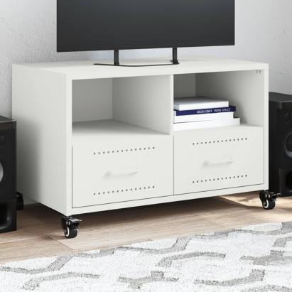 Dulap TV, alb, 68x39x43,5 cm, oțel laminat la rece GartenMobel Dekor
