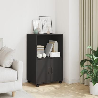 Dulap cu roți, negru, 55x40x91 cm, lemn prelucrat GartenMobel Dekor