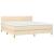 Pat box spring cu saltea, crem, 160x200 cm, material textil GartenMobel Dekor