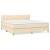 Pat box spring cu saltea, crem, 160x200 cm, material textil GartenMobel Dekor
