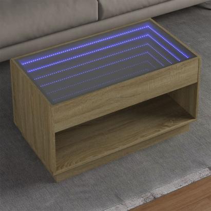Măsuță de cafea cu LED infinity, stejar sonoma, 90x50x50 cm GartenMobel Dekor