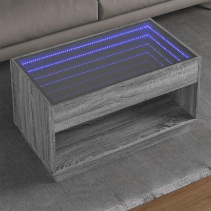 Măsuță de cafea cu LED infinity, gri sonoma, 90x50x50 cm GartenMobel Dekor