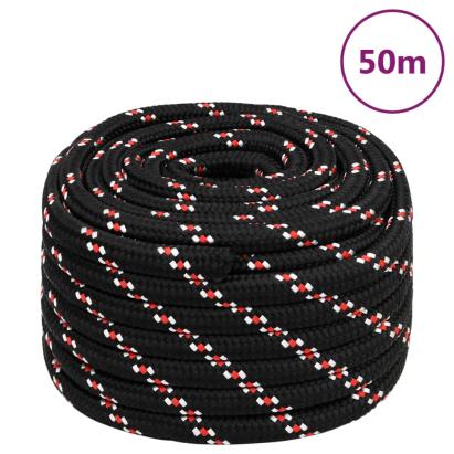 Frânghie de barcă, negru, 20 mm, 50 m, polipropilenă GartenMobel Dekor
