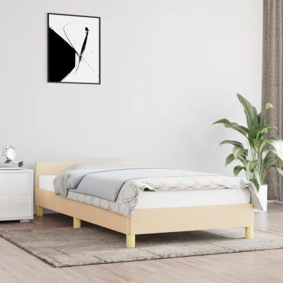 Cadru de pat cu tăblie, crem, 80x200 cm, textil GartenMobel Dekor