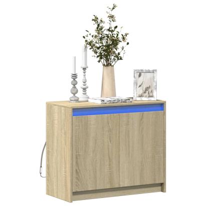 Dulap cu LED, stejar sonoma, 72x34x61 cm, lemn prelucrat GartenMobel Dekor