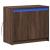 Dulap cu LED, stejar maro, 72x34x61 cm, lemn prelucrat GartenMobel Dekor