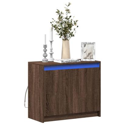 Dulap cu LED, stejar maro, 72x34x61 cm, lemn prelucrat GartenMobel Dekor