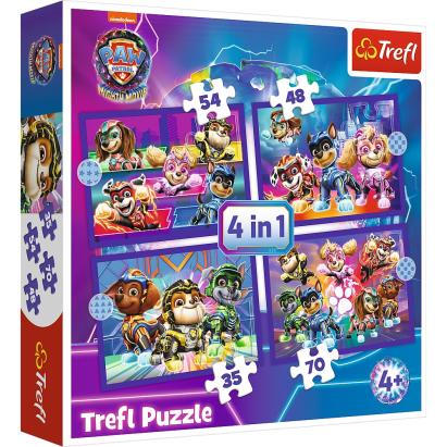 PUZZLE TREFL 4IN1 PATRULA CATELUSILOR MIGHTY MOVIE EROII SuperHeroes ToysZone