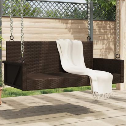 Bancă de balansoar, maro, 119x56x48 cm, poliratan GartenMobel Dekor
