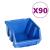 Set cutii depozitare, 96 piese, panouri perete, albastru&negru GartenMobel Dekor