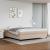 Pat continental cu saltea, cappuccino, 200x200 cm, piele eco GartenMobel Dekor