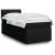 Pat box spring cu saltea, negru, 90x200 cm, textil GartenMobel Dekor
