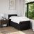 Pat box spring cu saltea, negru, 90x200 cm, textil GartenMobel Dekor