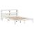 Cadru de pat cu tăblie, alb, 135x190 cm, lemn masiv de pin GartenMobel Dekor