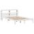 Cadru de pat cu tăblie, alb, 140x190 cm, lemn masiv de pin GartenMobel Dekor
