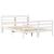 Cadru de pat cu tăblie, alb, 150x200 cm lemn masiv pin GartenMobel Dekor