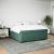 Pat box spring cu saltea, verde închis, 180x200 cm, catifea GartenMobel Dekor