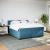 Pat box spring cu saltea, albastru, 180x200 cm, catifea GartenMobel Dekor