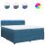 Pat box spring cu saltea, albastru, 180x200 cm, catifea GartenMobel Dekor