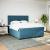 Pat box spring cu saltea, albastru, 180x200 cm, catifea GartenMobel Dekor