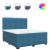 Pat box spring cu saltea, albastru, 180x200 cm, catifea GartenMobel Dekor
