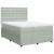 Pat box spring cu saltea, gri deschis, 140x200 cm, catifea GartenMobel Dekor