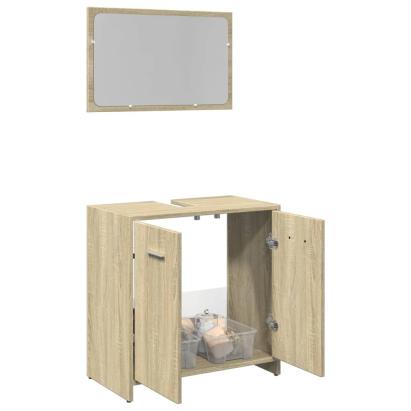 Set mobilier de baie, 2 piese, stejar sonoma, lemn prelucrat GartenMobel Dekor