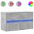 Comodă TV de perete cu lumini LED, gri beton, 80x31x45 cm GartenMobel Dekor