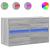 Comodă TV de perete cu lumini LED, gri sonoma, 80x31x45 cm GartenMobel Dekor
