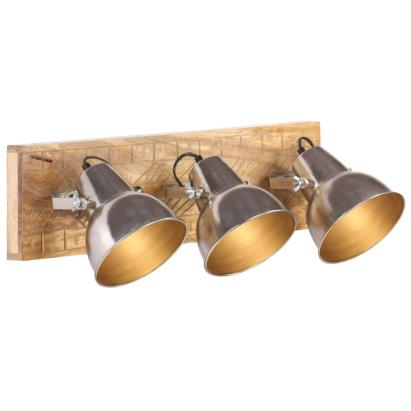 Lampă suspendată industrială, argintiu, 70x23 cm lemn mango E27 GartenMobel Dekor