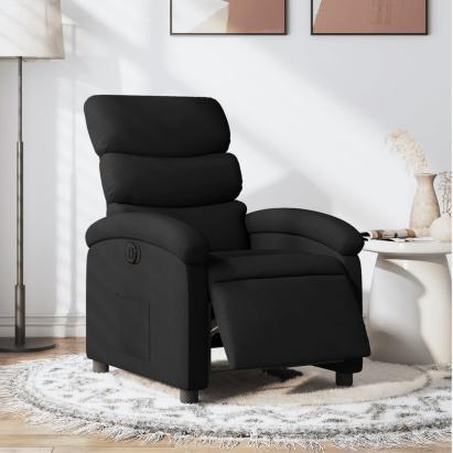 Fotoliu rabatabil electric, negru, material textil GartenMobel Dekor