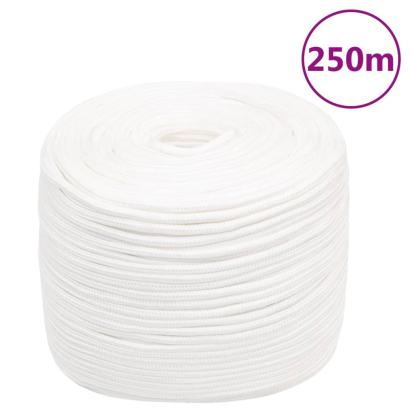 Frânghie de barcă, alb complet, 8 mm, 250 m, polipropilenă GartenMobel Dekor