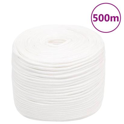 Frânghie de barcă, alb complet, 8 mm, 500 m, polipropilenă GartenMobel Dekor