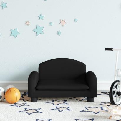 Canapea pentru copii, negru, 50x40x30 cm, material textil GartenMobel Dekor