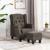 Fotoliu cu taburet pentru picioare, gri taupe, material textil GartenMobel Dekor