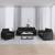 Set de canapele cu perne, 3 piese, negru, catifea GartenMobel Dekor