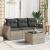 Set canapea de grădină cu perne, 4 piese, gri deschis poliratan GartenMobel Dekor