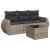 Set canapea de grădină cu perne, 4 piese, gri deschis poliratan GartenMobel Dekor