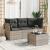 Set canapea de grădină cu perne, 4 piese, gri deschis poliratan GartenMobel Dekor