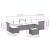 Set mobilier de grădină cu perne, 8 piese gri deschis poliratan GartenMobel Dekor